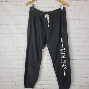 Air Waves Joggers. MAMA BEAR Heather Charcoal  Sz XL.